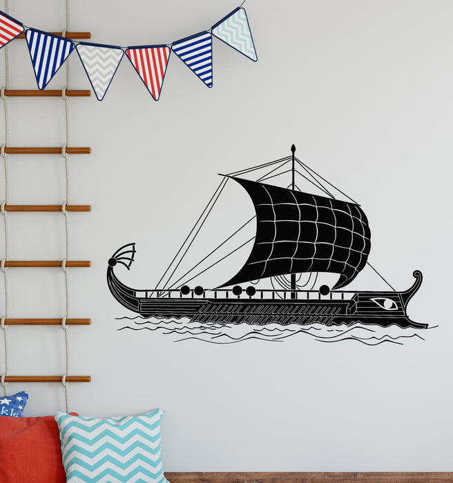 Vinyl Wall Decal Ancient Greek Sea Ship Ocean Sail Decor Stickers Mural (g5529)