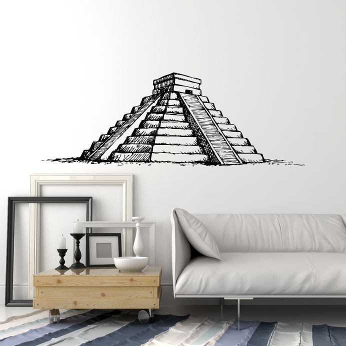 Vinyl Wall Decal Ancient Mayan Temple Pyramid Aztec Stickers Mural (ig6331)