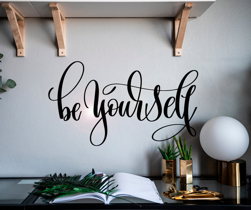 Vinyl Wall Decal Words Be Yourself Inspiring Phrase Stickers Mural 28.5 in x 16 in gz009