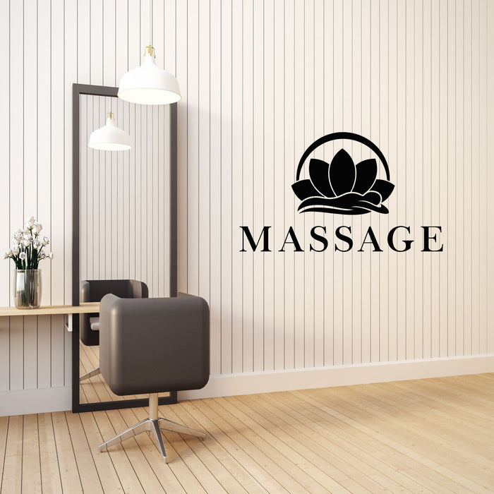 Vinyl Wall Decal Beauty Salon Massage Spa Healthy Lotus Flower Stickers Mural (g8334)