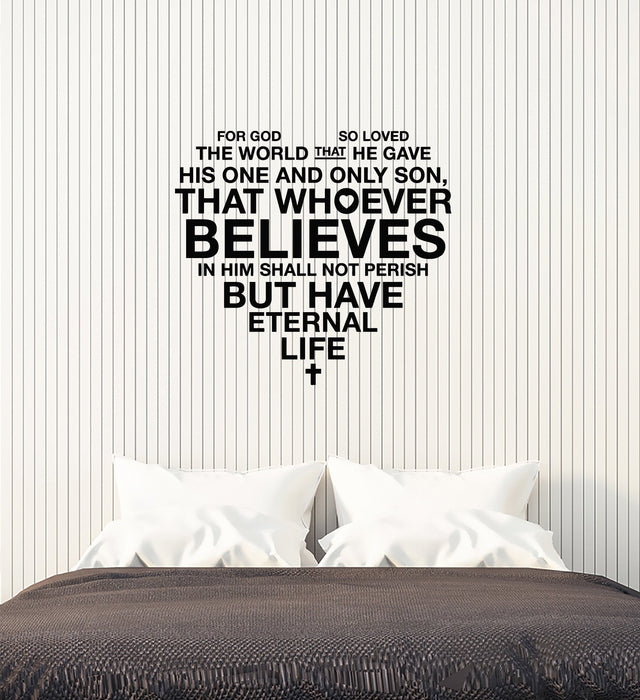 Vinyl Wall Decal Bible Verse Heart Christianity Religion Home Interior Stickers Mural (ig5691)