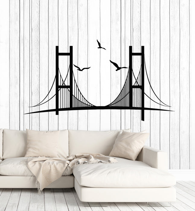 Виниловая наклейка на стену Нью-Йорк Бруклинский мост Нью-Йорк Большой город Интерьерные наклейки Фреска (g5604)