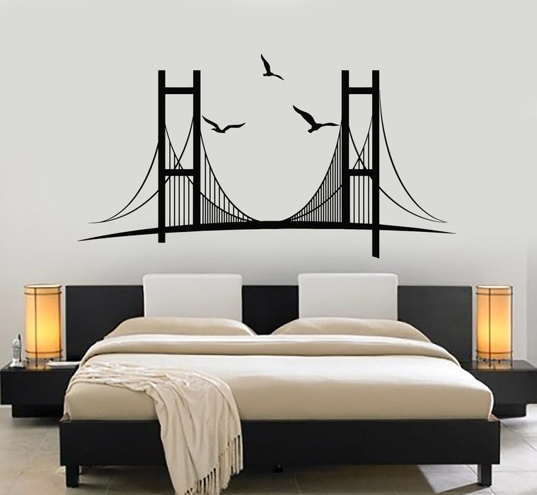 Виниловая наклейка на стену Нью-Йорк Бруклинский мост Нью-Йорк Большой город Интерьерные наклейки Фреска (g5604)