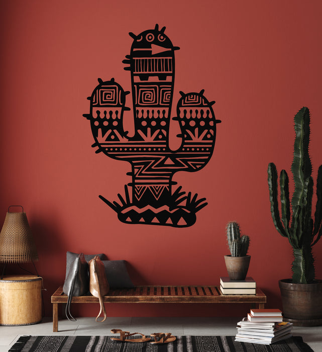 Виниловая наклейка на стену Геометрический кактус Латинская Америка Мексика Наклейки для интерьера Фреска (g6990)