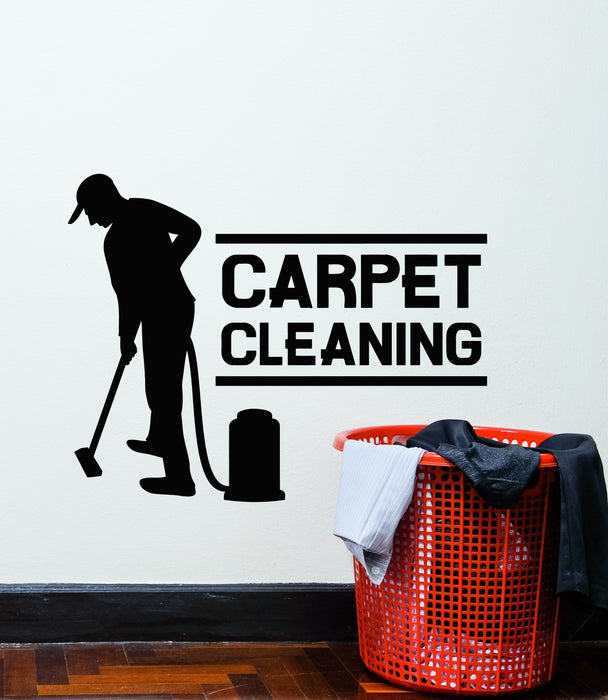 Vinyl Wall Decal Cleaning Up Carpet Cleaning Company Cleaner Stickers Mural (g6918)