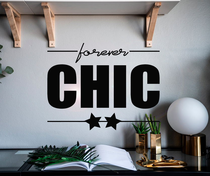 Vinyl Wall Decal Letter Forever Chic Words Room Home Stickers Mural 22.5 in x 17.5 in gz044