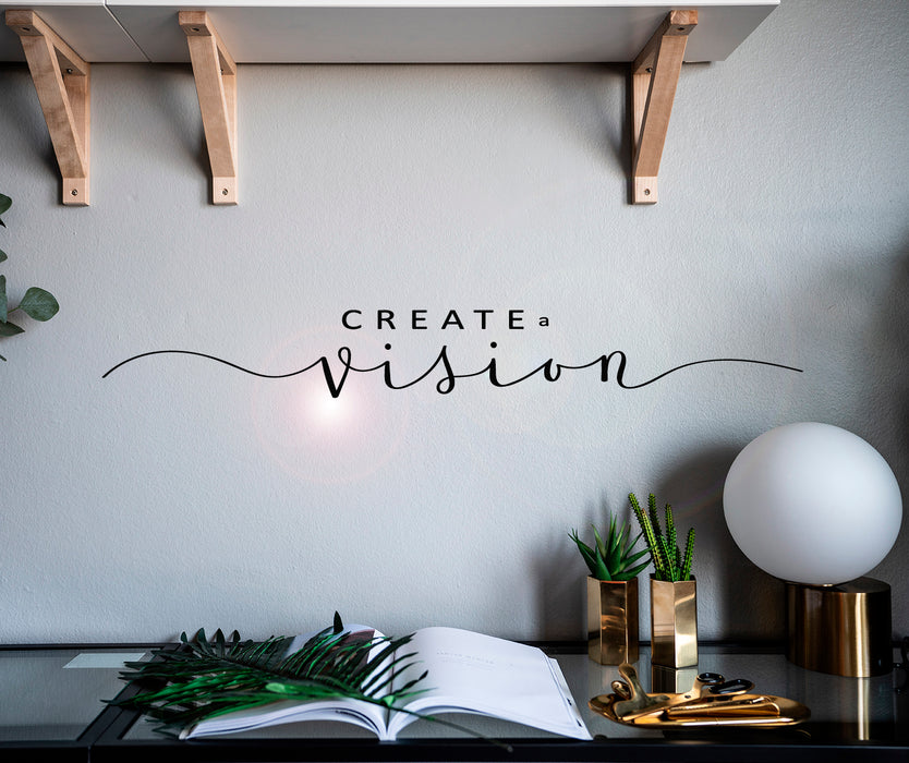 Vinyl Wall Decal Inspiring Quote Create Vision Words Stickers Mural 28.5 in x 3.5 in gz031