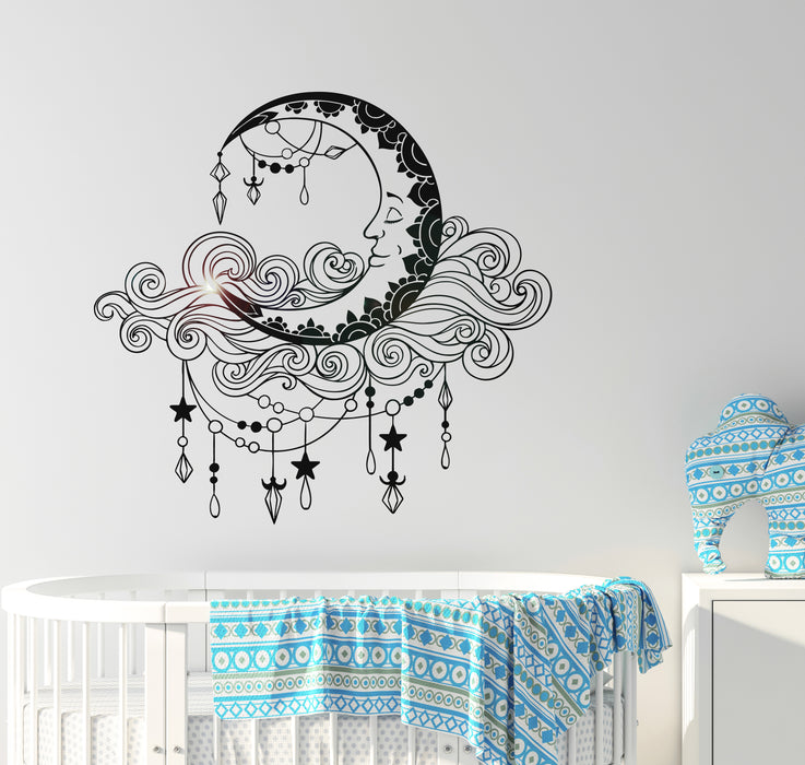Vinyl Wall Decal Moon Clouds Bedroom Decor Stickers Mural Unique Gift (ig3694)