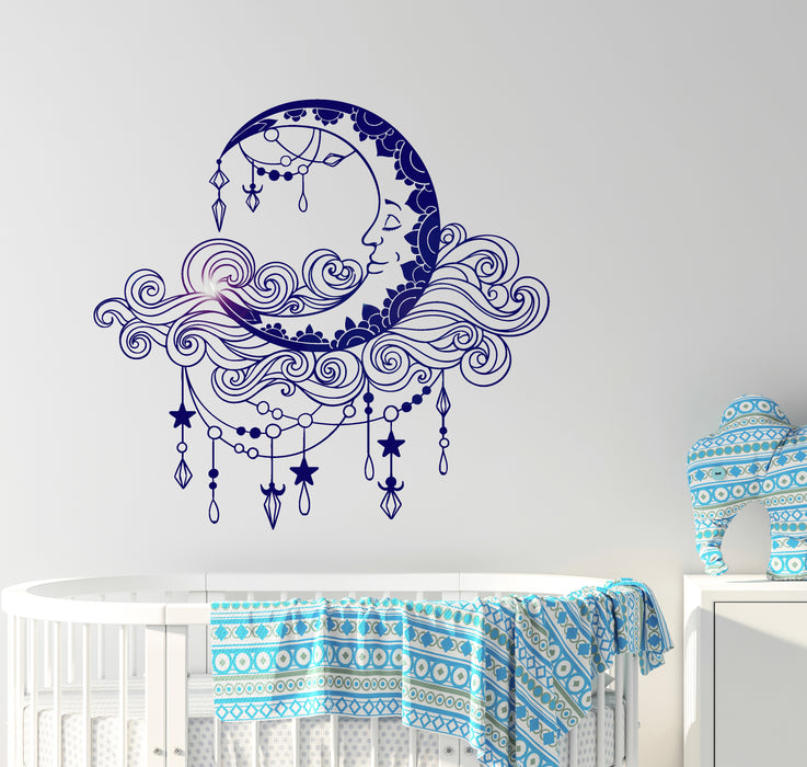 Vinyl Wall Decal Moon Clouds Bedroom Decor Stickers Mural Unique Gift (ig3694)