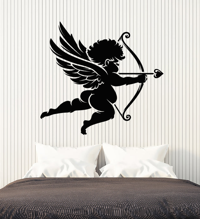 Vinyl Wall Decal Romance Art Cupid Love Angel Bow Arrows Stickers Mural (g6823)