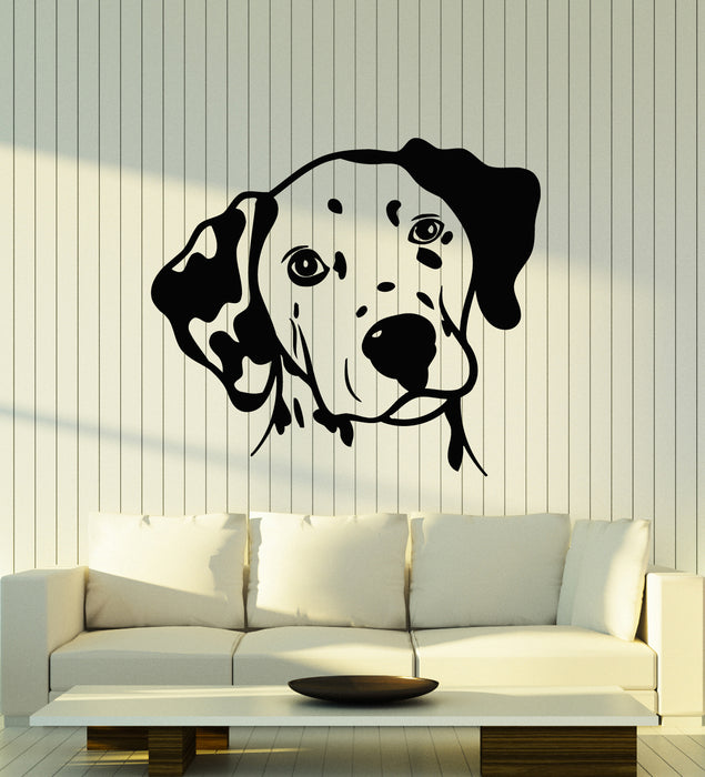 Vinyl Wall Decal Funny Dalmatian Dog Head Animal Pet Grooming Stickers Mural (g2688)