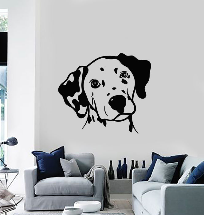 Vinyl Wall Decal Funny Dalmatian Dog Head Animal Pet Grooming Stickers Mural (g2688)