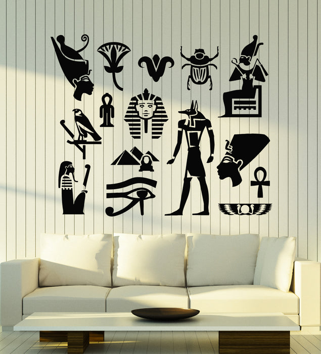 Vinyl Wall Decal Ancient Egypt Symbol Eye Pyramid Living Room Stickers Mural (g1189)