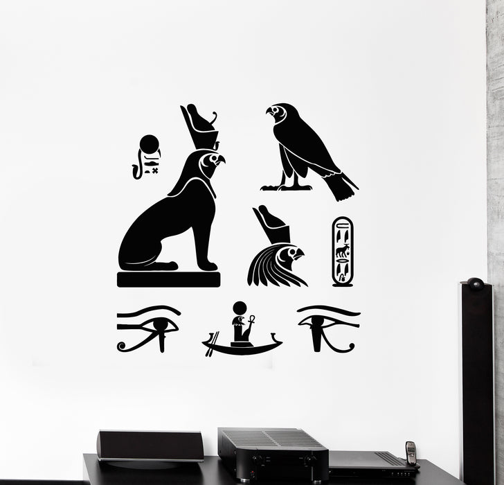 Vinyl Wall Decal Egyptian Birds Ancient Egypt Hieroglyphics Symbol Stickers Mural (g1675)