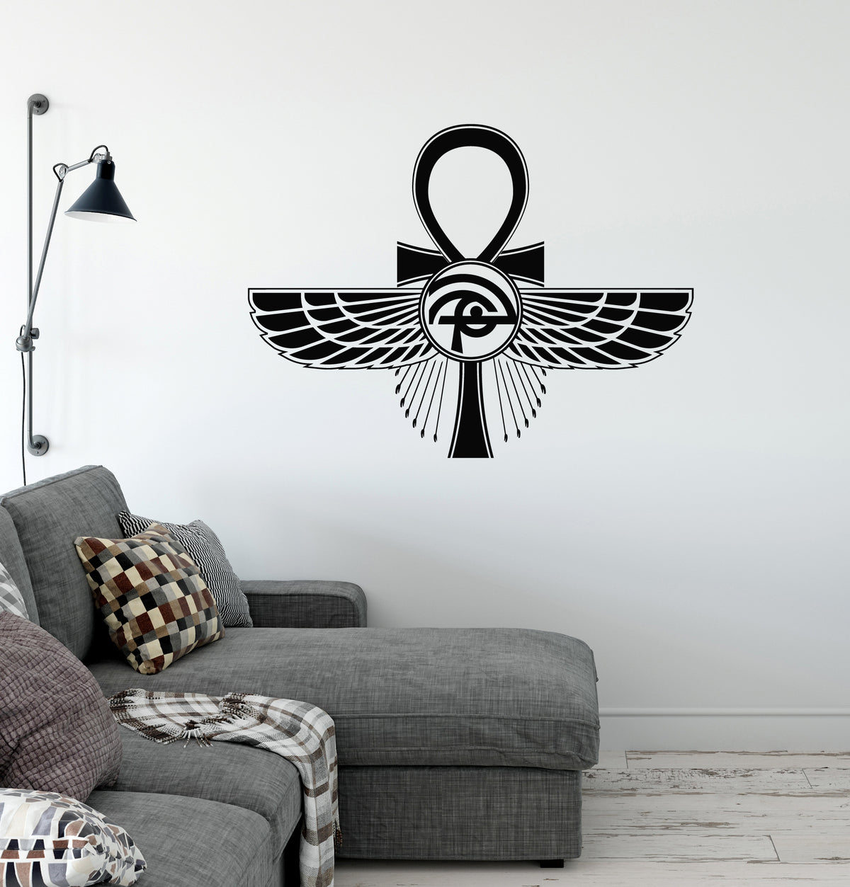 Egyptian Symbol Vinyl Wall Decal Eye Of Horus Wings Ancient Stickers M