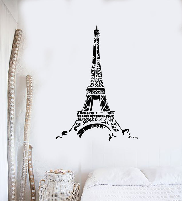 Vinyl Wall Decal Eiffel Tower French Style Europe France Romance Stickers Mural (g1875)
