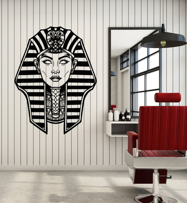 Vinyl Wall Decal Female Cleopatra Egyptian Woman Pharaoh Stickers Mural (g6652)
