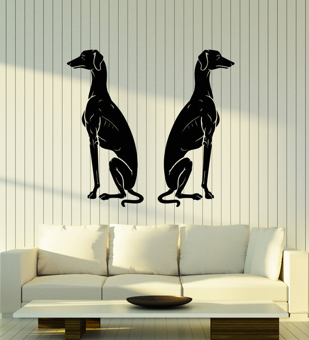 Vinyl Wall Decal Greyhound Dogs Sitting Home Animals Pets Stickers Mural (g6575)