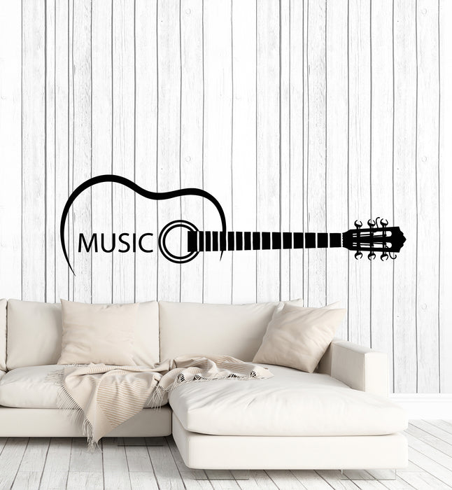 Vinyl Wall Decal Abstract Acoustic Guitar Musical Instrument Store Stickers Mural (g2745)