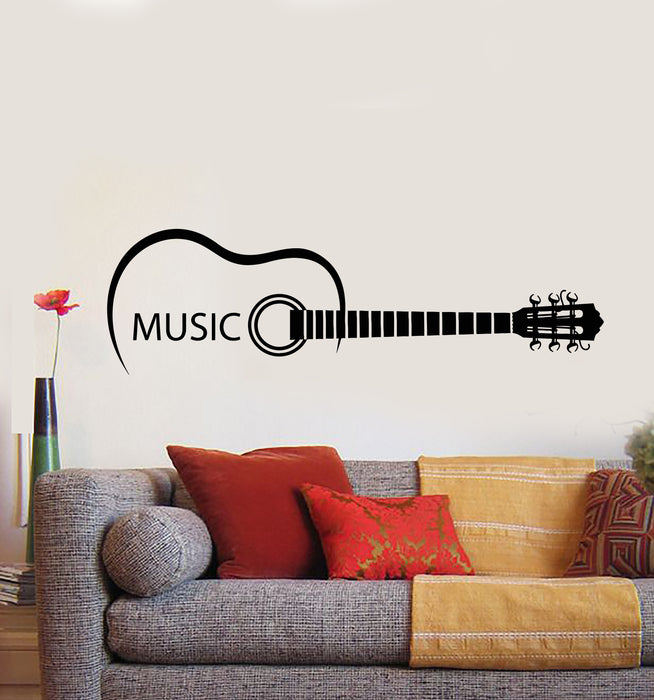 Vinyl Wall Decal Abstract Acoustic Guitar Musical Instrument Store Stickers Mural (g2745)