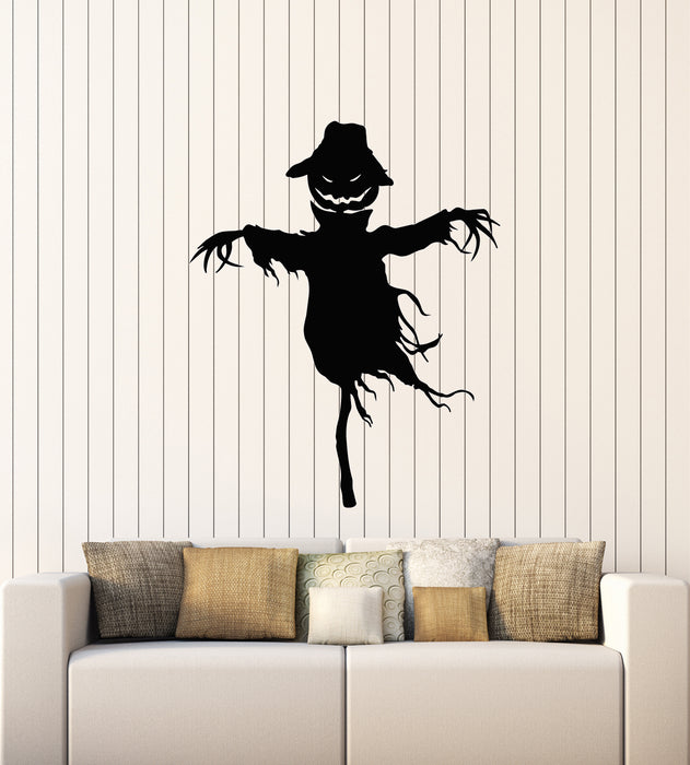 Vinyl Wall Decal Nightmare Scarecrow Pumpkin Horror Stickers Mural (g1805)