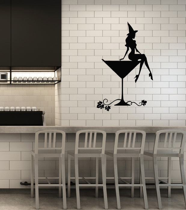 Wall Stickers Vinyl Decal Sexy Girl Glass Cocktail Party Celebration Unique Gift (ig721)