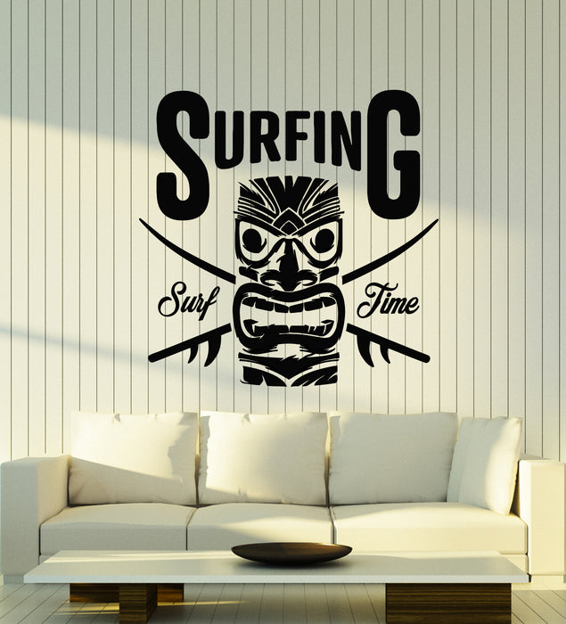 Vinyl Wall Decal Hawaii Surfing Surf Time Paradise Beach Style Stickers Mural (g1124)