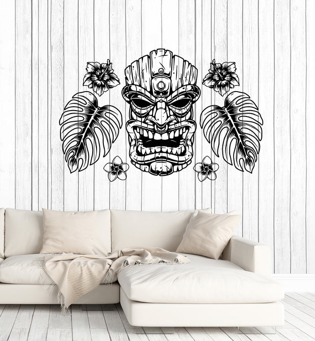 Vinyl Wall Decal Hawaii Traditional Statue Tiki Totem Summer Stickers Mural (g7226)
