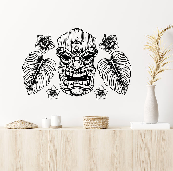 Vinyl Wall Decal Hawaii Traditional Statue Tiki Totem Summer Stickers Mural (g7226)
