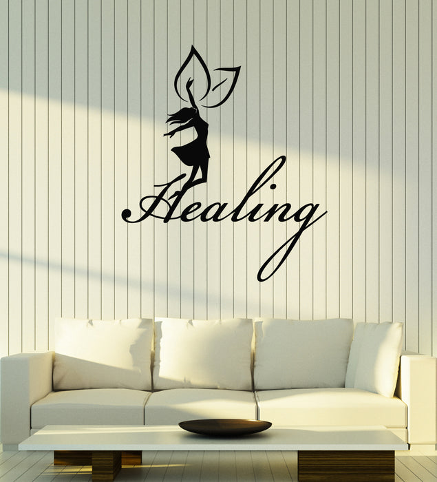 Vinyl Wall Decal Lettering Healing Meditation Room Beauty Girl Stickers Mural (g4721)