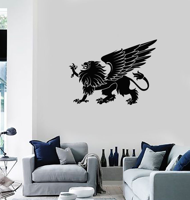 Виниловая наклейка на стену Геральдический грифон Идея украшения средневековой комнаты Наклейки Фреска (ig5538)