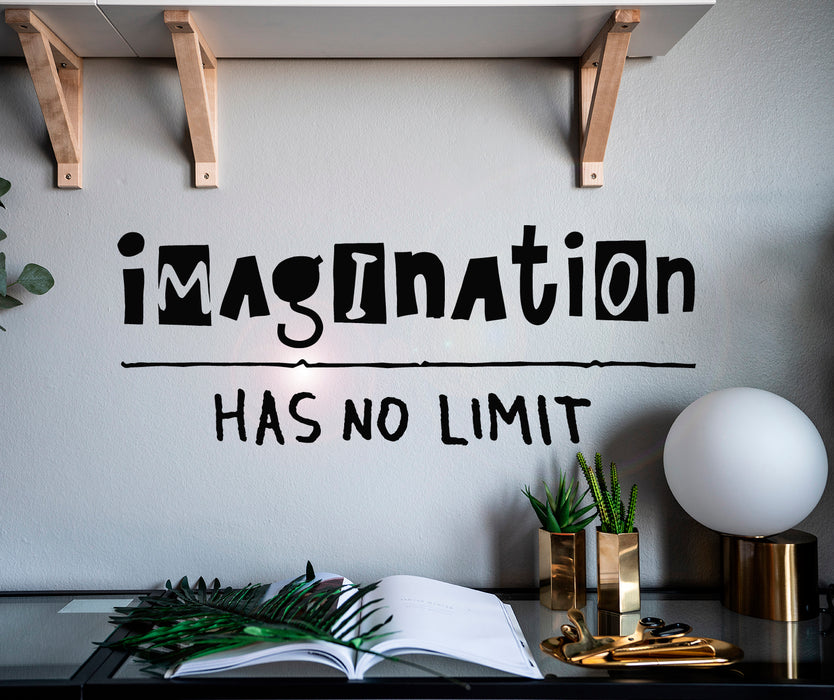 Vinyl Wall Decal Words Quote Imagination Has No Limit Stickers Mural 28.5 in x 11 in gz034
