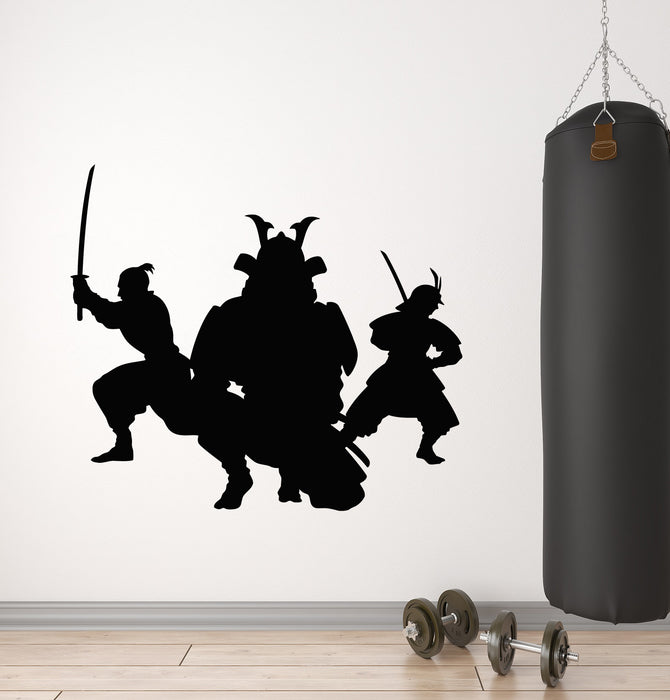 Vinyl Wall Decal Japanese Warrior Silhouette Samurai Armor Stickers Mural (g6653)