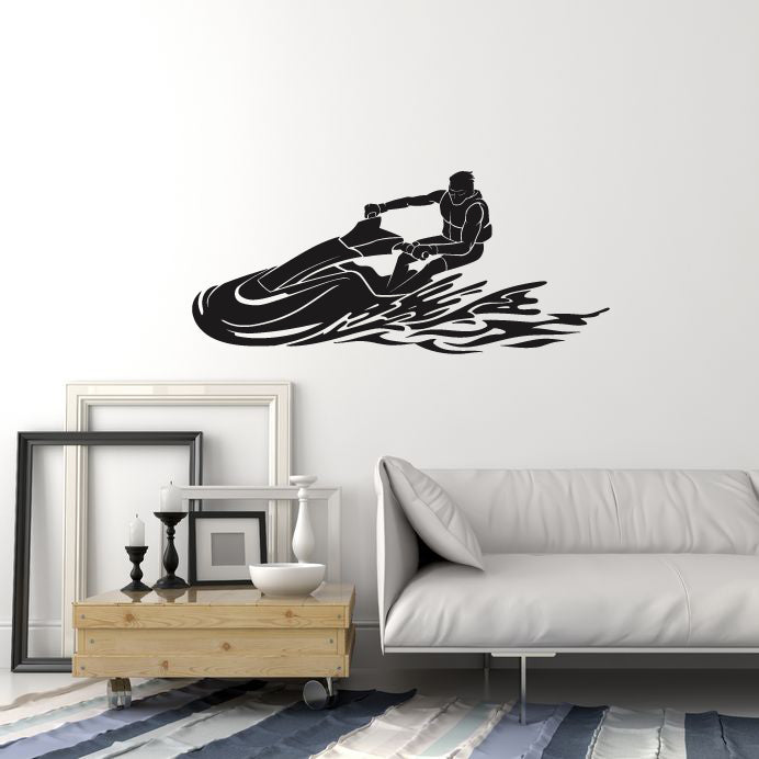 Виниловая наклейка на стену прокат гидроциклов гоночный персональный водный транспорт водные виды спорта наклейки настенная роспись (ig6105)