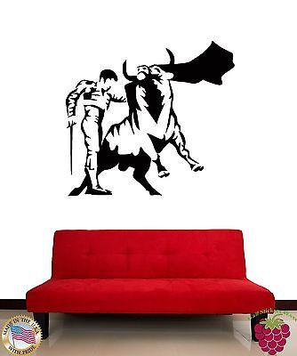 Wall Stickers Vinyl Decal Spectacle Bullfighting Spain Bullfighter z1146