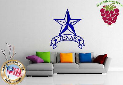 Wall Stickers Vinyl Decal Texas Lone Star Cowboy US Biggest State em378 Unique Gift .