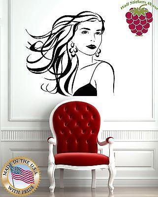 Wall Stickers Vinyl Decal Beautiful Girl Hot Sexy Woman Hair Barber Salon Unique Gift z1049