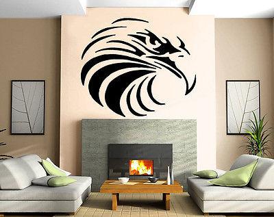 Wall Vinyl Art Sticker Eagle Head American Symbol Air Hunter Unique Gift Decor (m134)