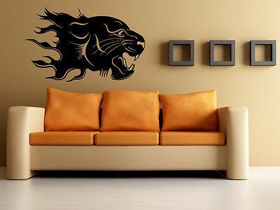 Wall Mural Vinyl Art Sticker Panther in Flames Jungle Tribal Animal Decor Unique Gift (m370)