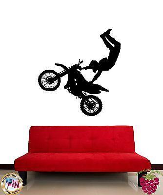 Wall Stickers Vinyl Decal Motorcycle Jumping Extreme Sport Unique Gift z1139