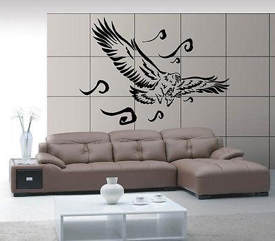 Wall Vinyl Art Sticker Flying Eagle Hunting Bird Decor Unique Gift (m292)