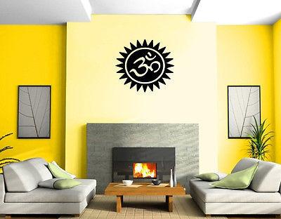 Yoga Symbol Om Sun Circle Spiritual Sanskrit Wall Mural Vinyl Art Sticker Unique Gift M533