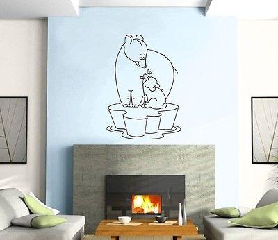 Wall Sticker Vinyl Decal Bear Family On Ice Floe  Positive Love  Unique Gift z500