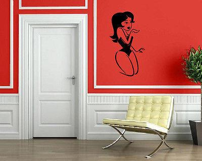 Wall Decor Mural Vinyl Decal Art Sticker Sexy Retro Girl Kiss Curvy Figure Unique Gift (m295)