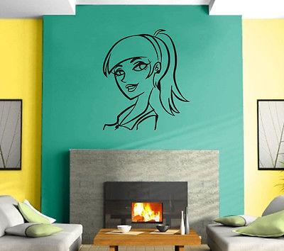 Sexy Hot  Girl Woman Hair Spa Beauty Salon Wall Art Decor Vinyl Sticker Unique Gift z538