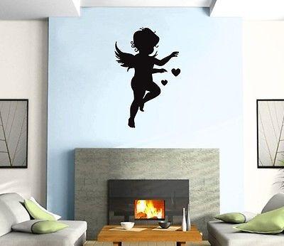 Wall Sticker Vinyl Decal Cupid Love Angel Heart  Positive Love  Unique Gift z499