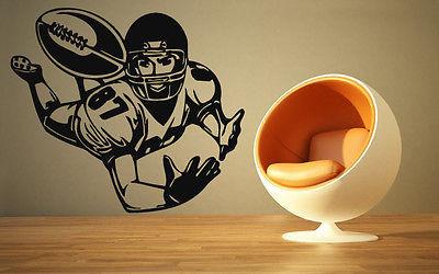 Football Wide Receiver Quarterback Super Bowl Wall MURAL Vinyl Art Stickers Unique Gift z843