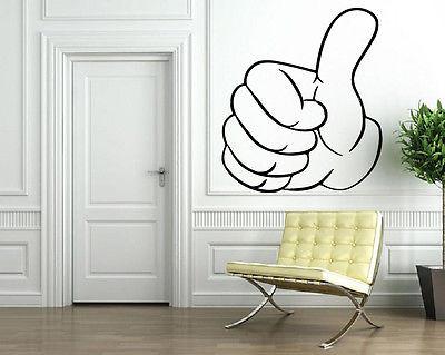 Wall Mural Vinyl Decal Sticker Cartoon Hand Gesture Thumb Up Success Decor Unique Gift (m312)