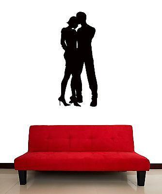 Wall Vinyl  Sticker Girl Beautiful Couple Kissing Romantic Unique Gift z1198