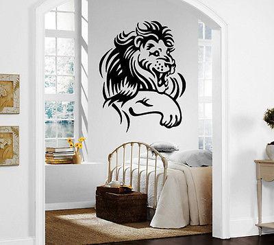 Wall Mural Vinyl Art Sticker Cartoon Funny Lion Smile Kid Room Animal Decor Unique Gift (m368)